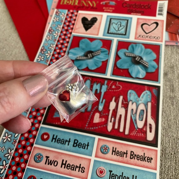 ♥️ BO BUNNY VALENTINE’S DAY & LOVE STICKERS &  SCRAPBOOK PAPER BUNDLE! RETIRED! - Picture 4 of 16